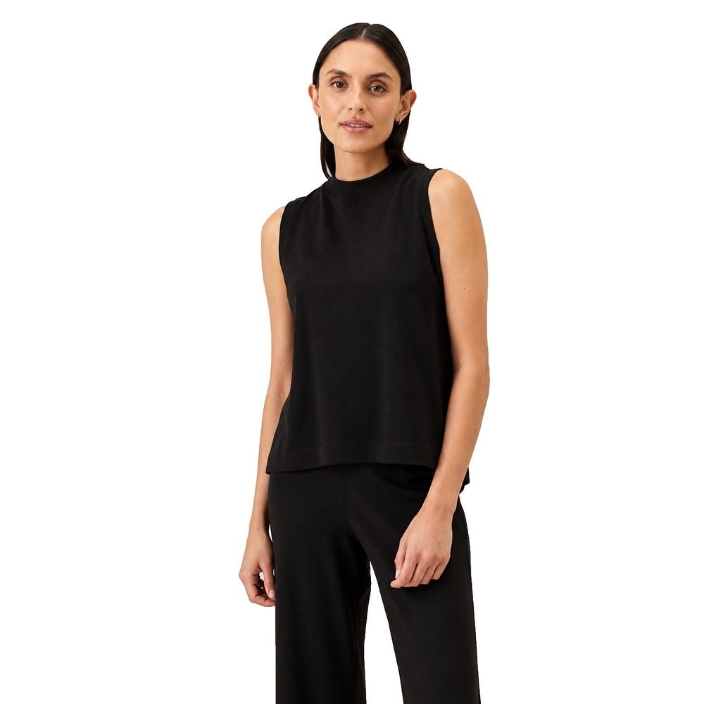 Daily Ritual Women's XXL Relaxed Fit Sleeveless Mock Neck Shirt Black